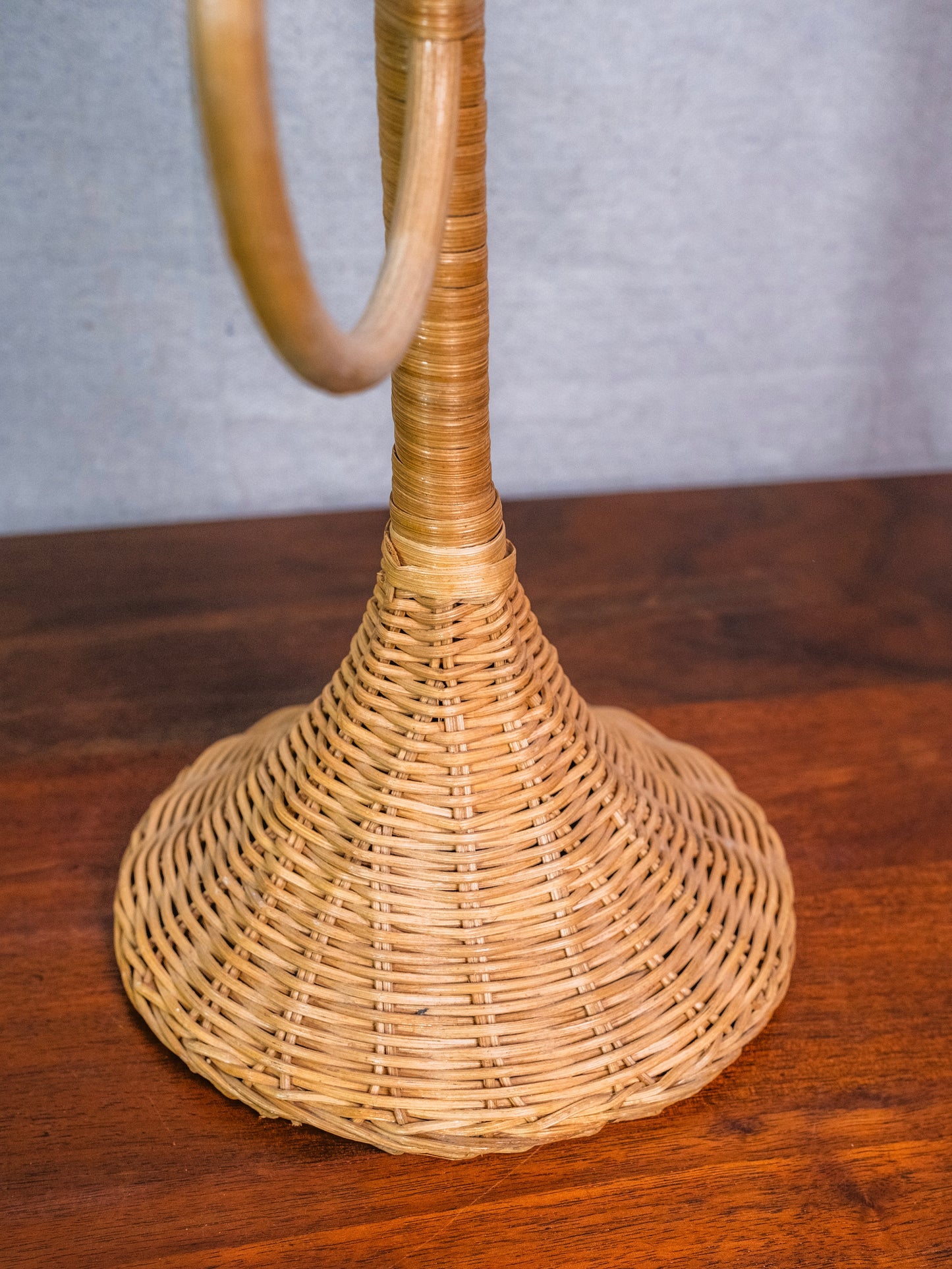 Vintage 1960s/70s Wicker Three-Ring Towel Holder