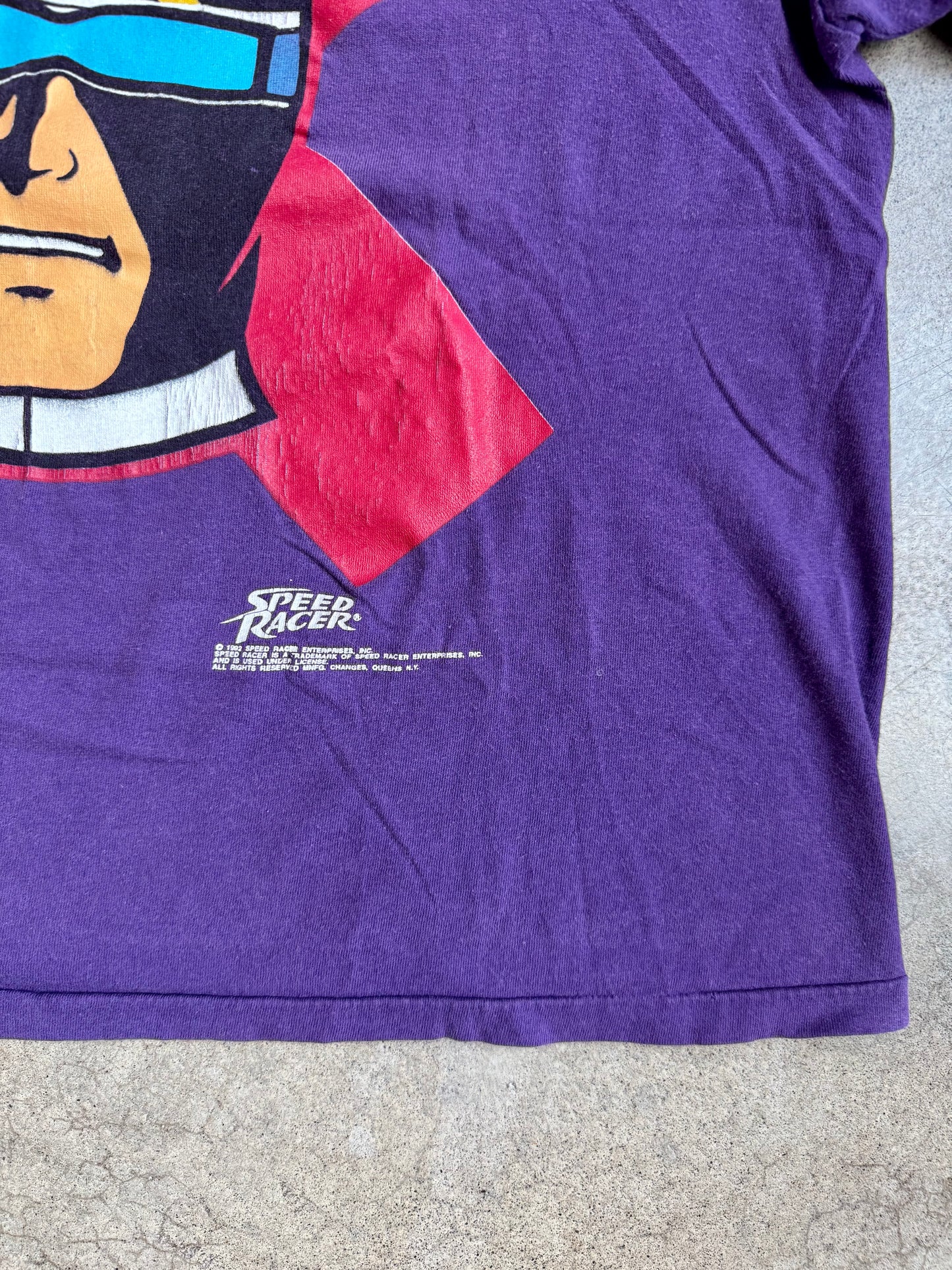 Vintage 1992 Purple Speed Racer Graphic Tee | Large
