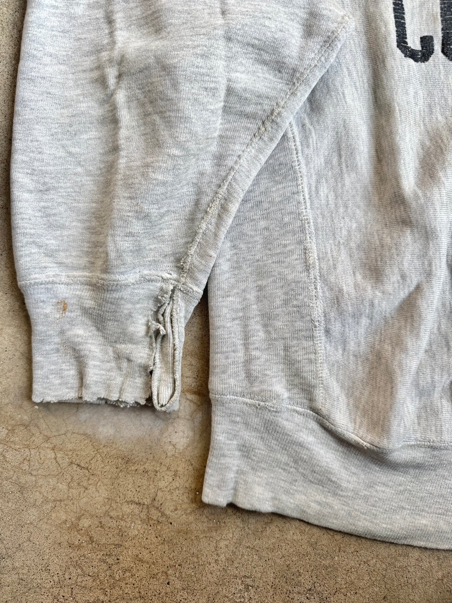 Vintage 1970s Champion Reverse Weave Grinnell College Distressed Sweatshirt | Medium