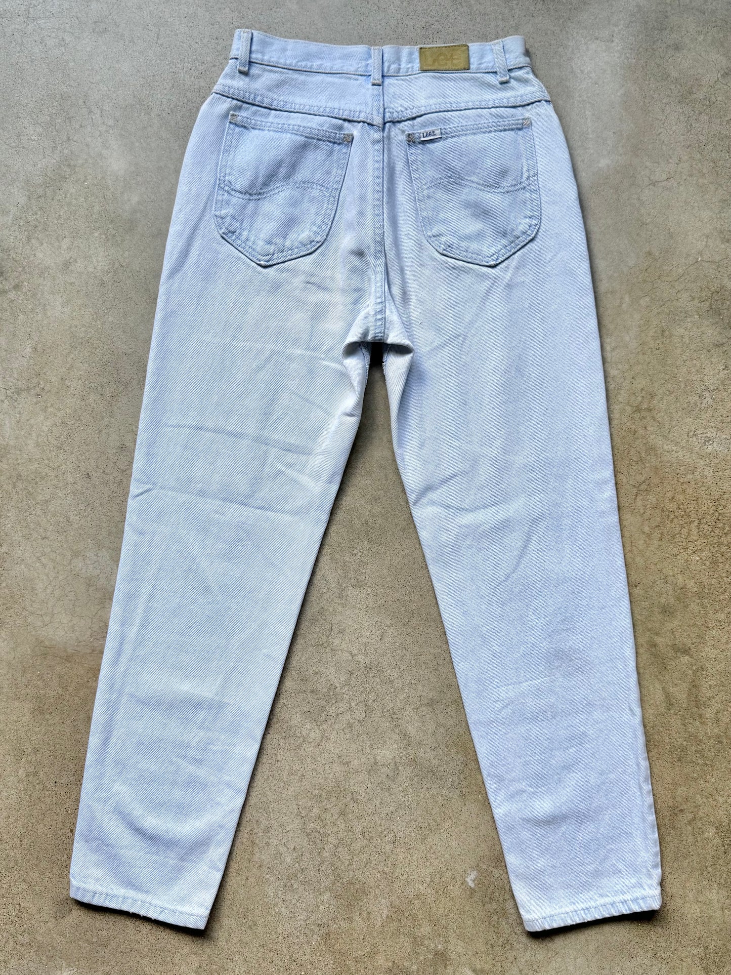 Vintage 1980s Lee Bleached Light Wash High-Waisted Jeans | Waist 28”
