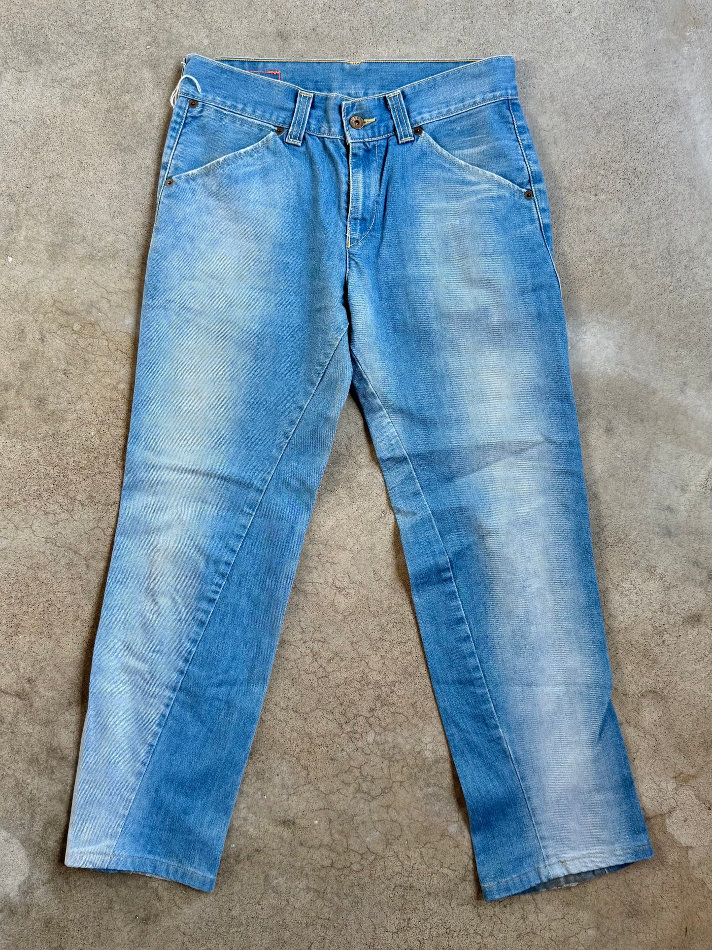 Vintage Y2K Levi's Engineered Orange Stitch Twisted Leg Jeans | Waist 30”