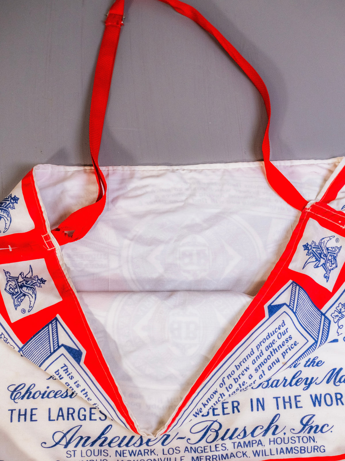 Vintage Handmade Budweiser Oversized Tote Bag