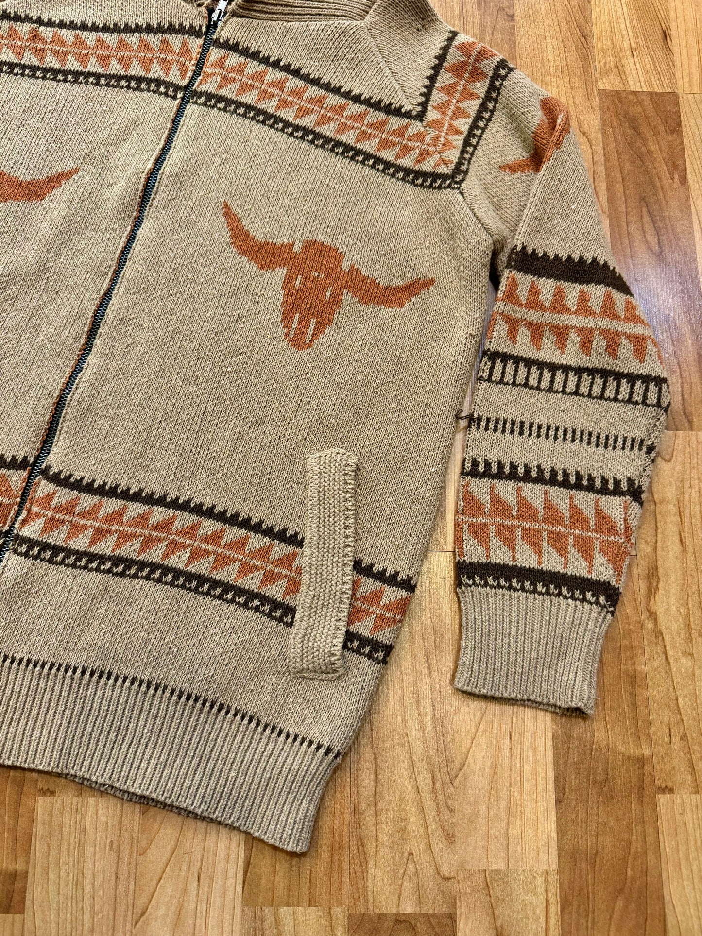 Vintage Southwestern Style Zip-Up Sweater | M/L