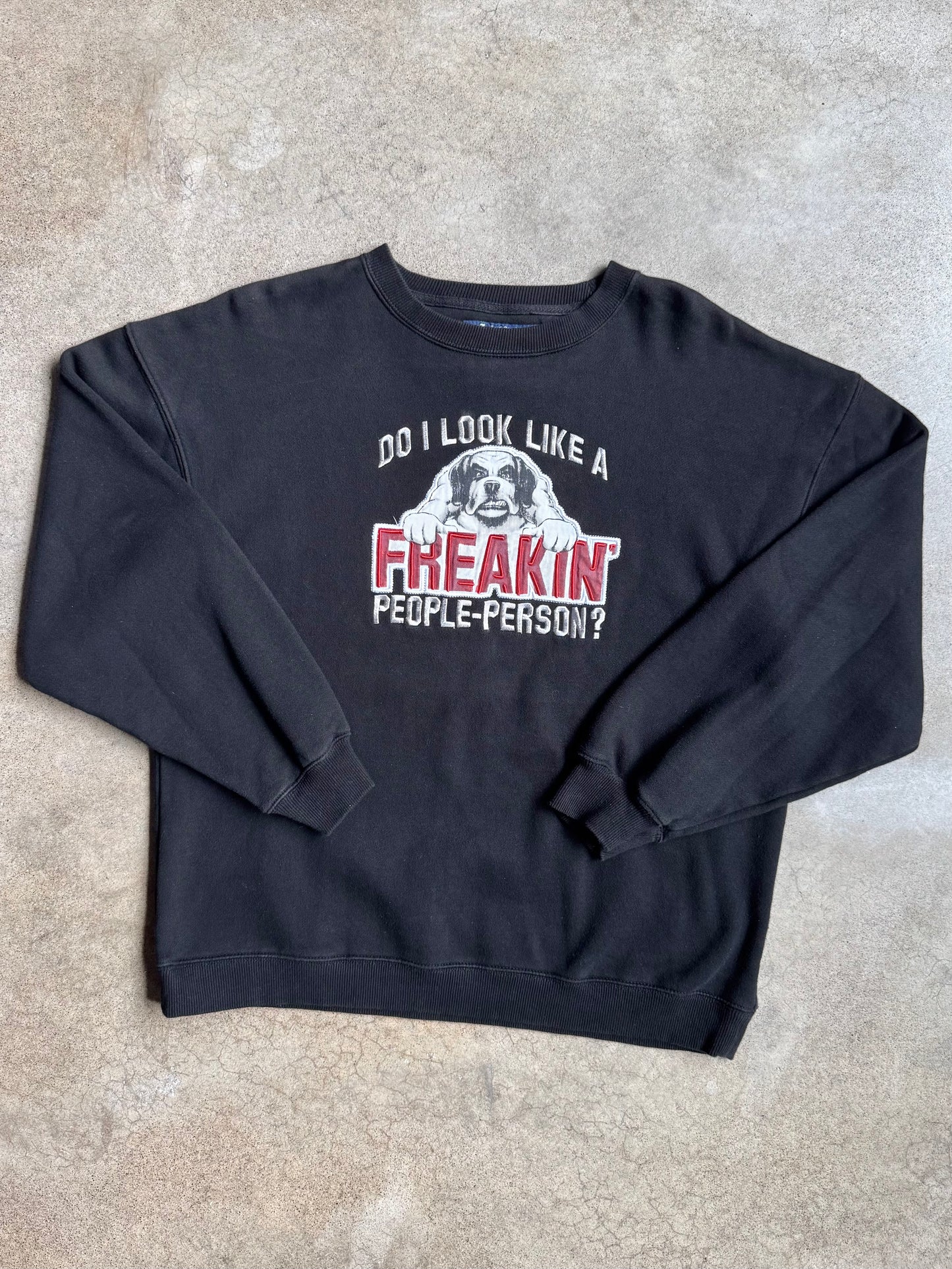 Vintage 1990s Big Dogs "People Person" Crewneck Sweatshirt | Small