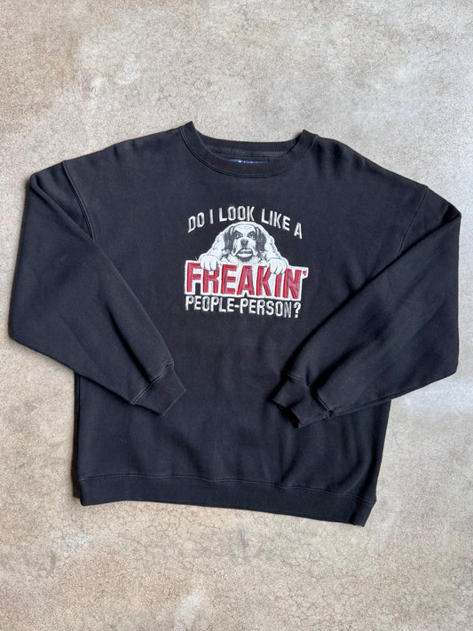 Vintage 1990s Big Dogs "People Person" Crewneck Sweatshirt | Small