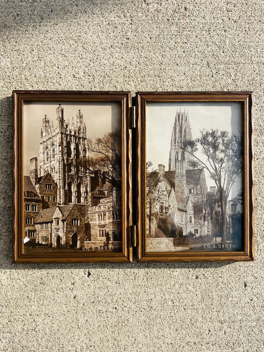 Vintage 1940s Wood Folding Picture Frame Display