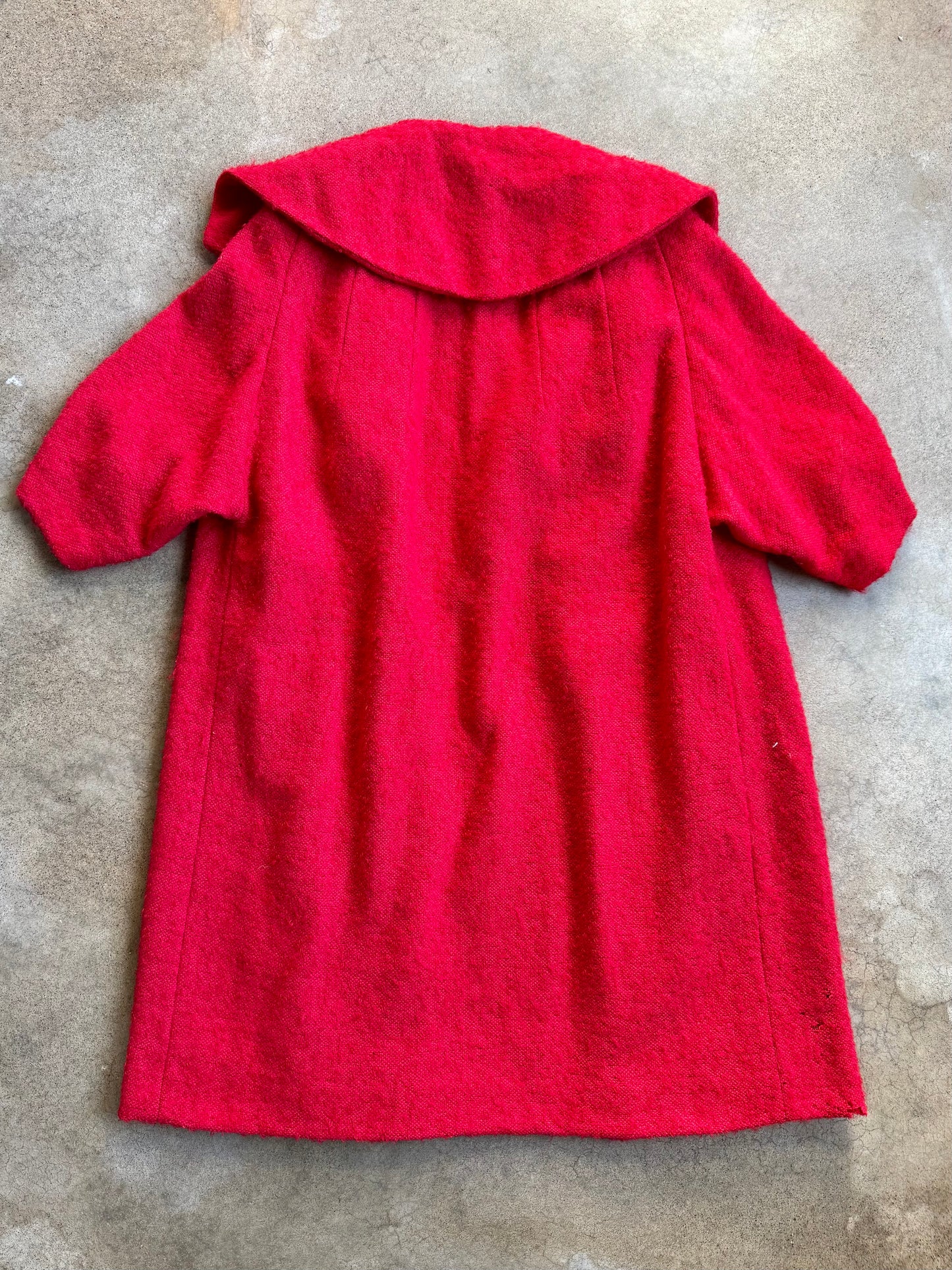 Vintage 1960s Lazarus Red Wool-Blend Swing Coat | Large