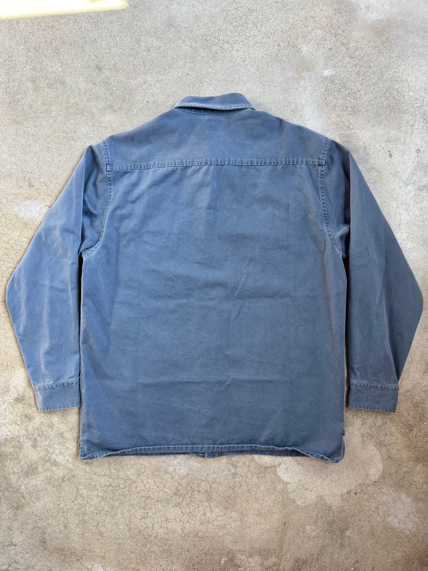 Vintage 1990s Levi’s Dry Goods Muted Blue Cotton Twill Work Shirt | Large
