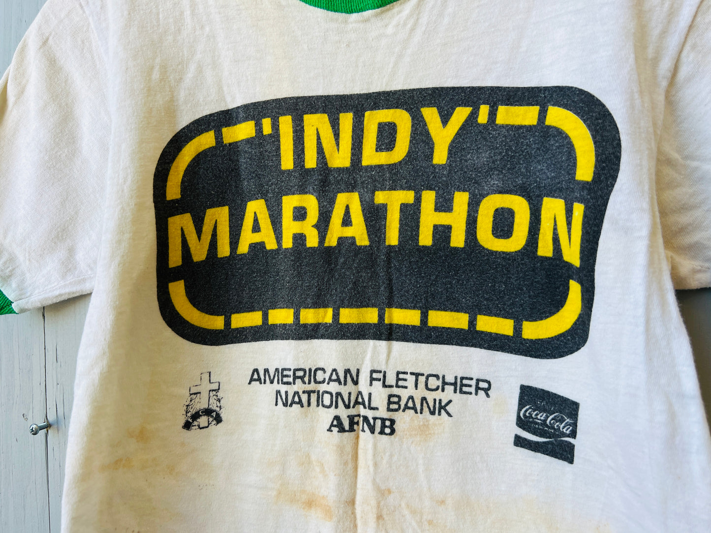 Vintage 1970’s Indy Marathon 500 Festival Two-Sided Graphic T-Shirt