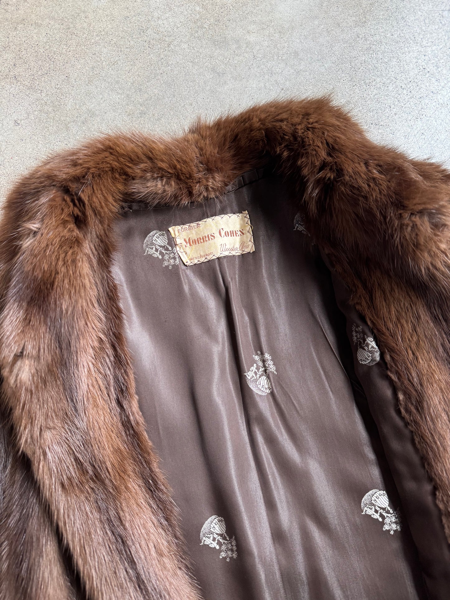 Vintage 1940s Morris Cohen Brown Mink Fur Cape