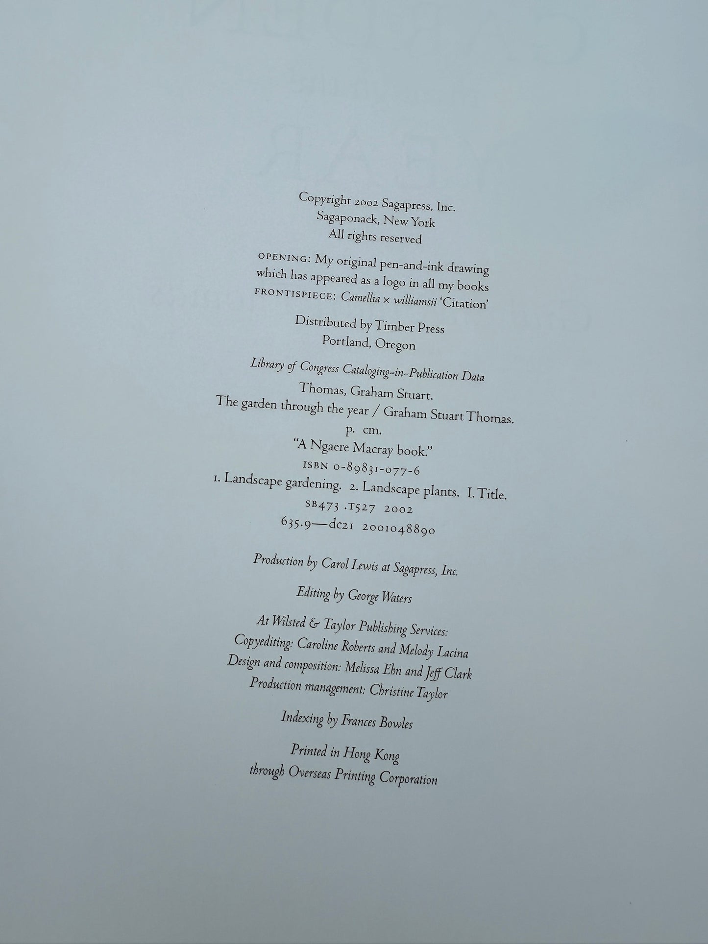 The Garden Through The Year Hardcover Book