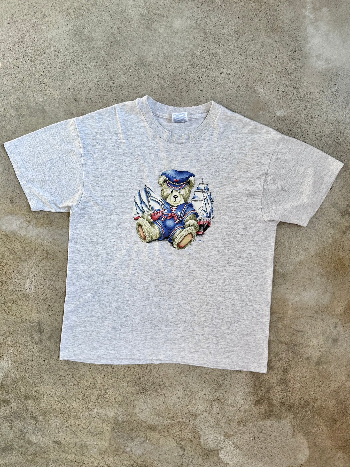 Vintage 1990s Sailor Teddy Bear Graphic Tee | Large