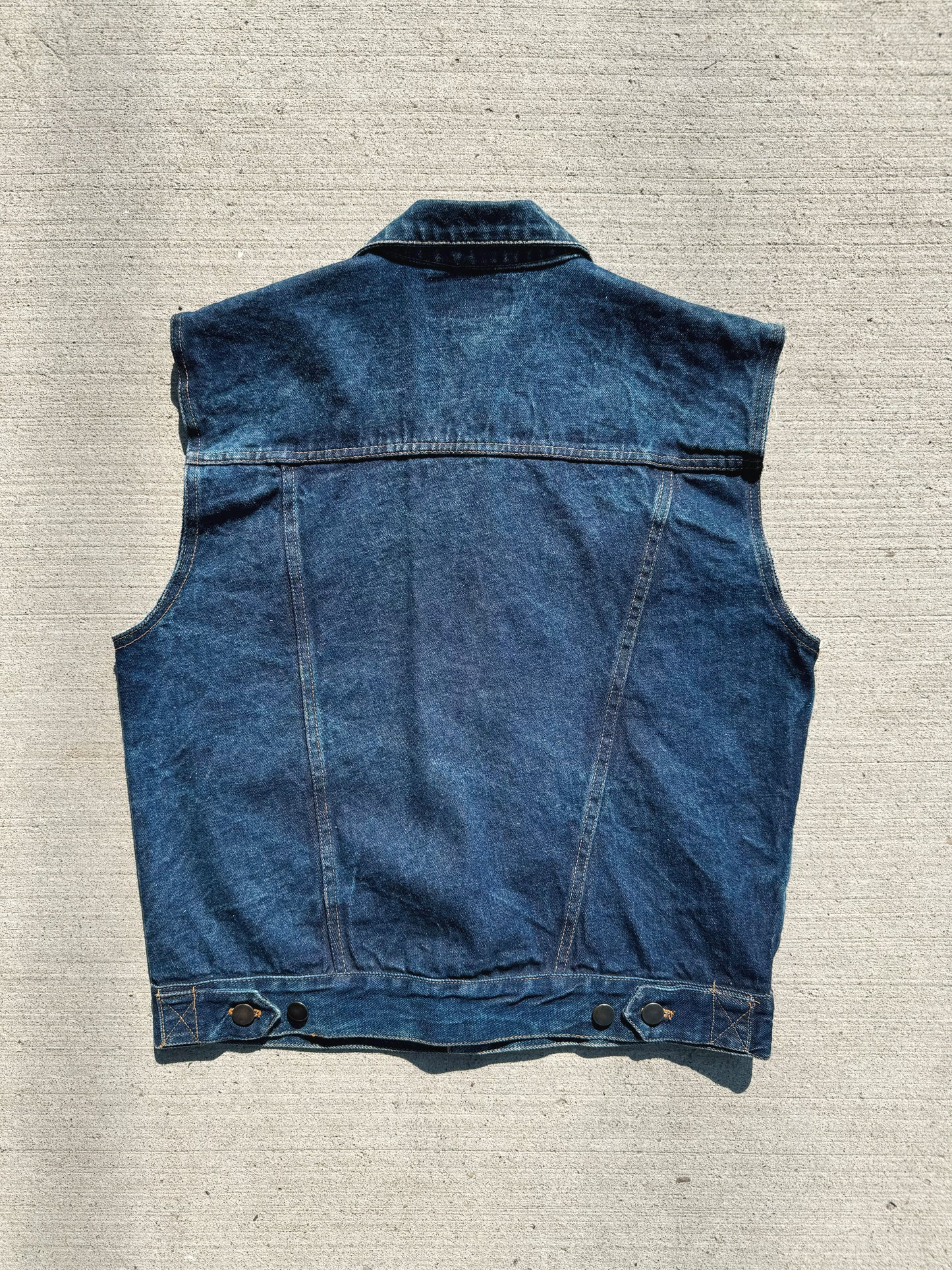 Vintage Expressions Cut Off Denim Vest w/ Pins | M/L