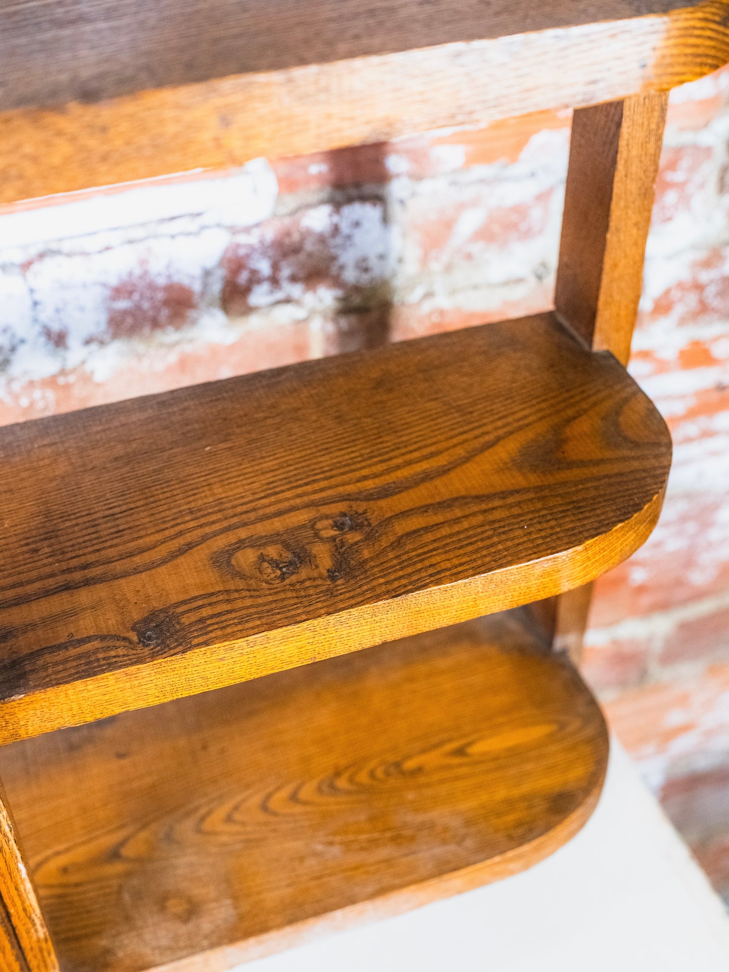 Vintage Mission Style 3-Tier Wooden Display Shelf