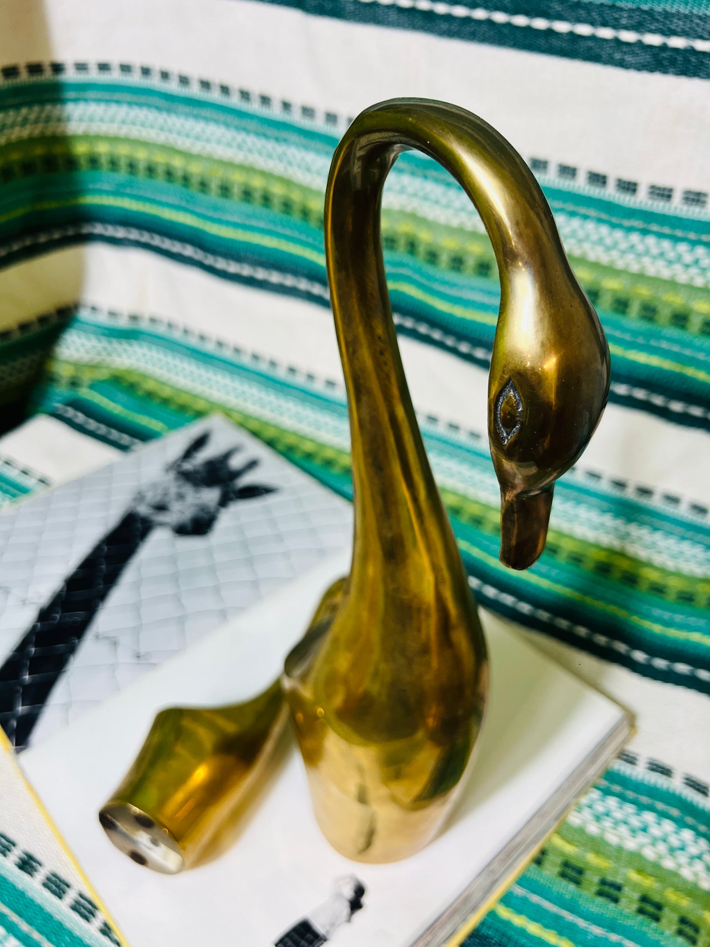 Vintage MCM Brass Bird Set