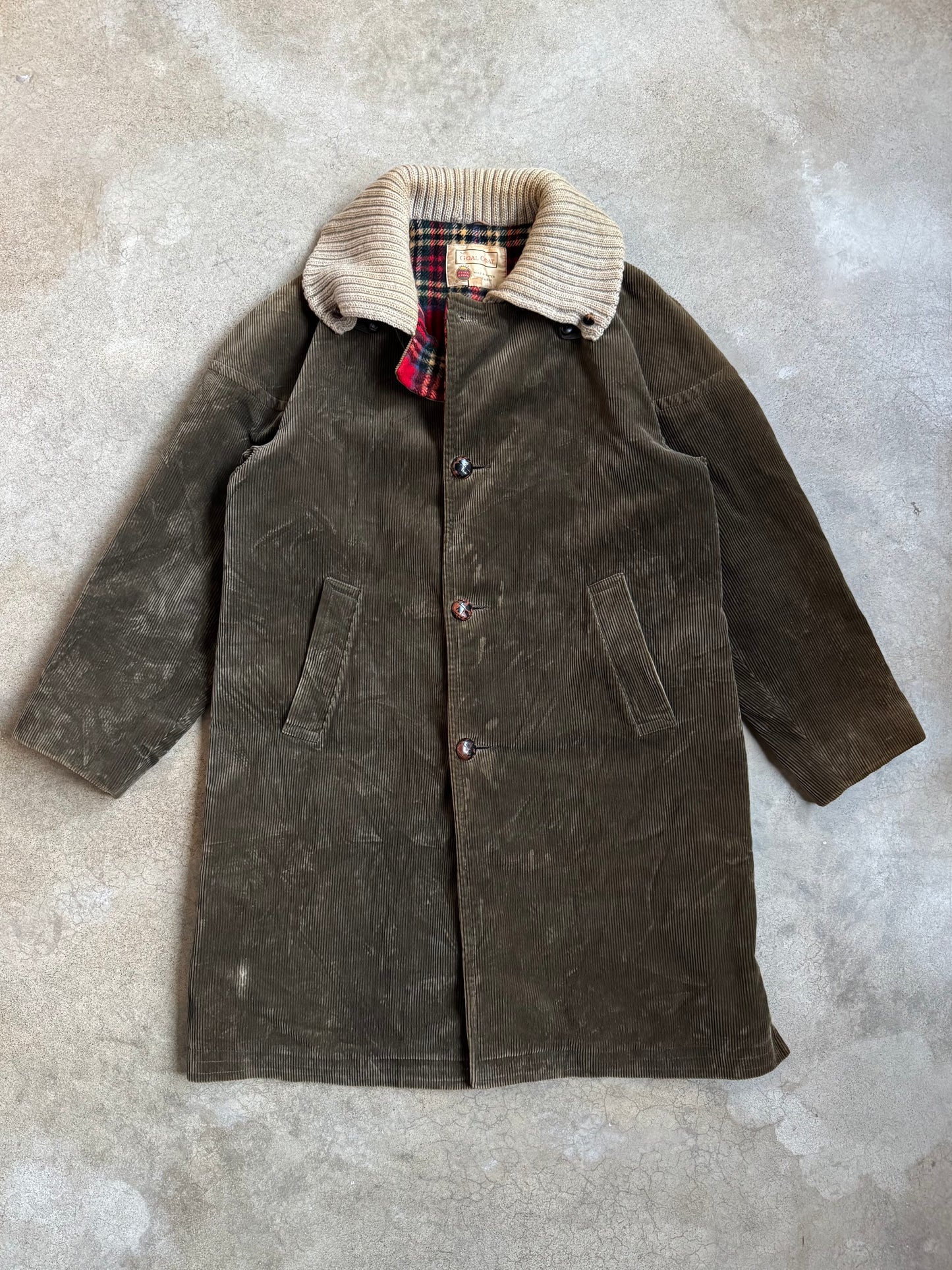 Vintage 1970s Zero King “The Goal Coat” Green Corduroy Wool Lined Winter Jacket | 40