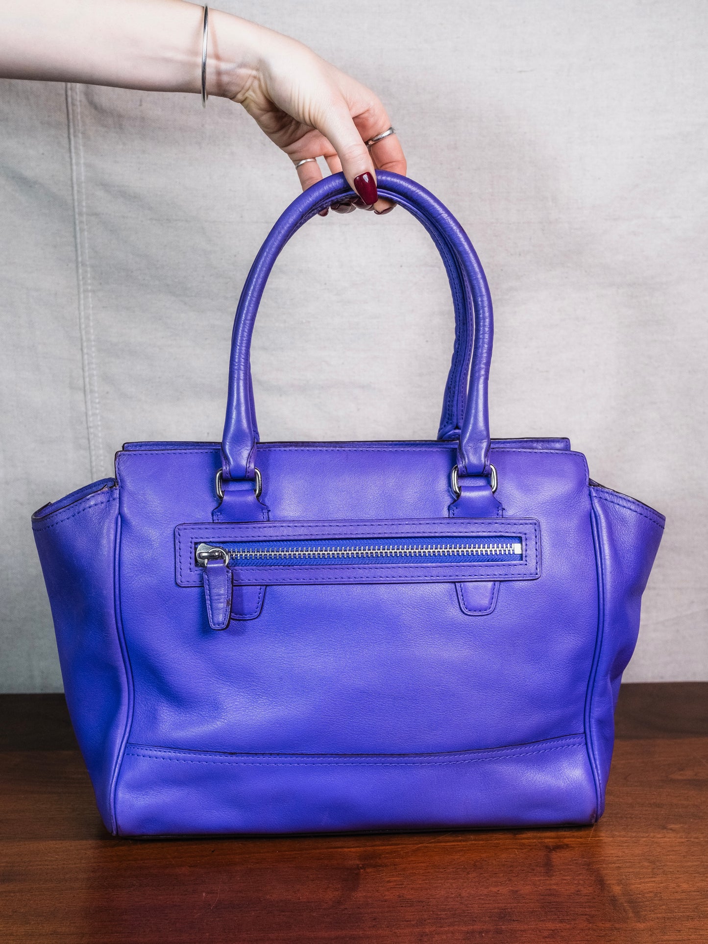 Coach Purple Leather Legacy Candace Carryall Bag