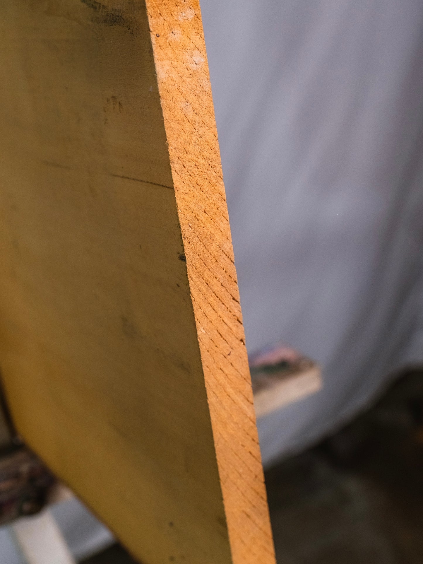 Vintage 1960s Handmade Wood Slab Carved "Winter Farm Scene" Wall Art