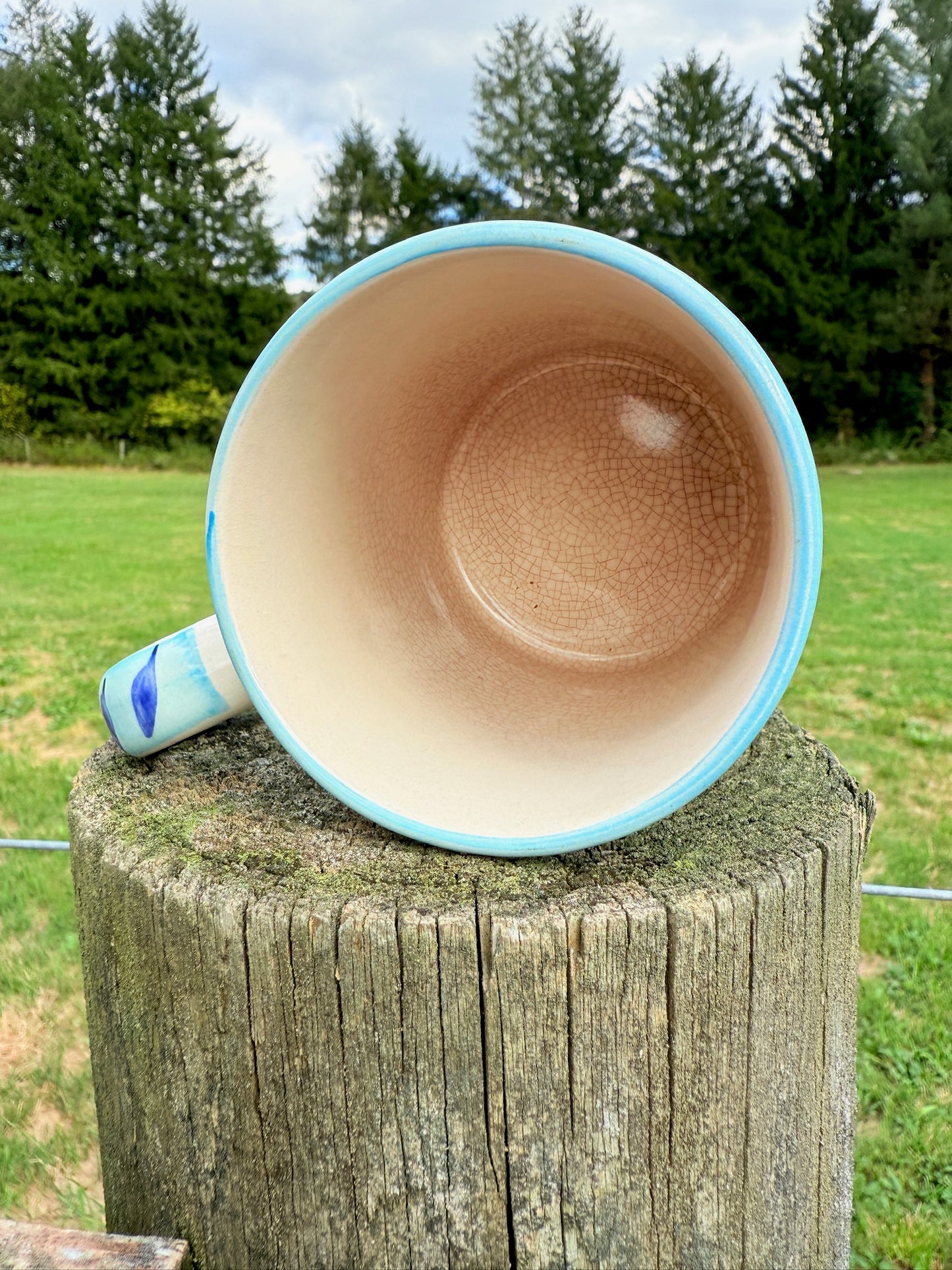 Vintage 1970s Ceramic Hand-Painted Rooster Mug