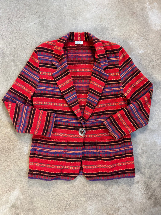 Vintage 1980s Morning Glory Southwestern Wool-Blend Blazer | S/M
