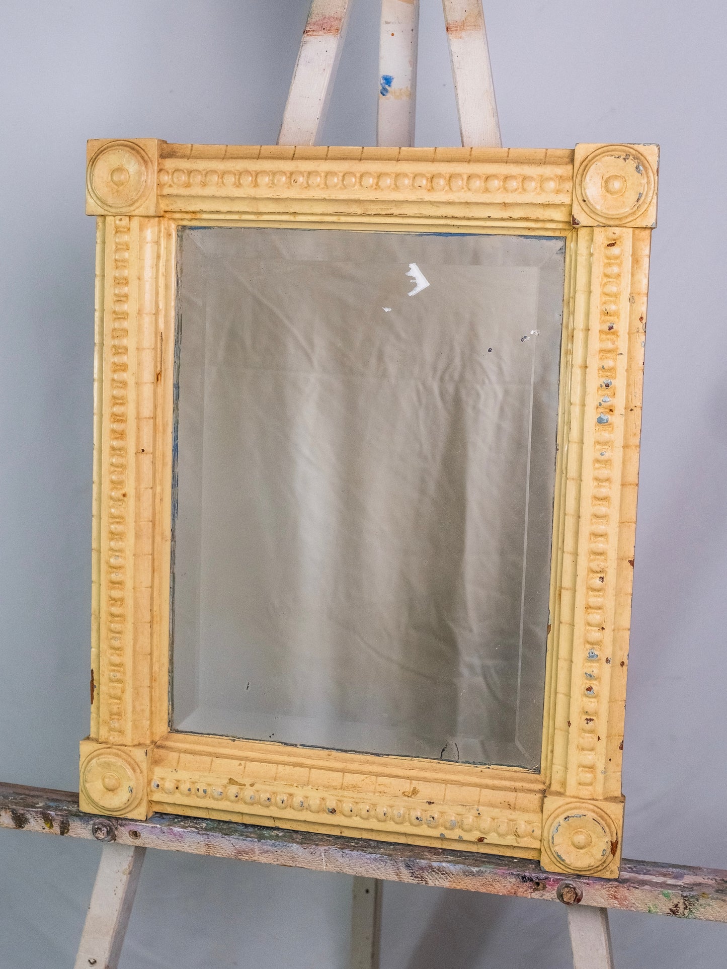 Antique 1900s Victorian Molding Beveled Glass Mirror