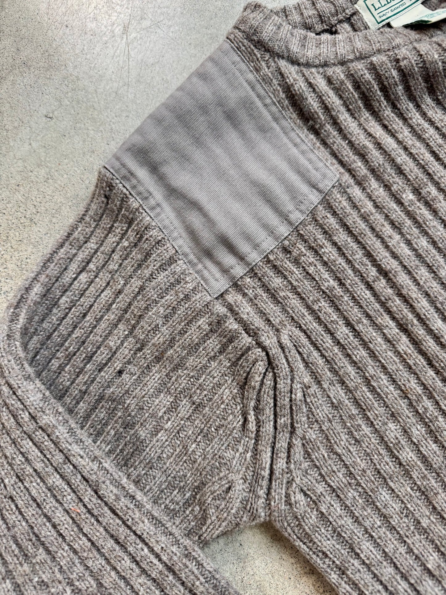 Vintage 1990s L.L. Bean Brown Military-Style Merino Wool Sweater | Small