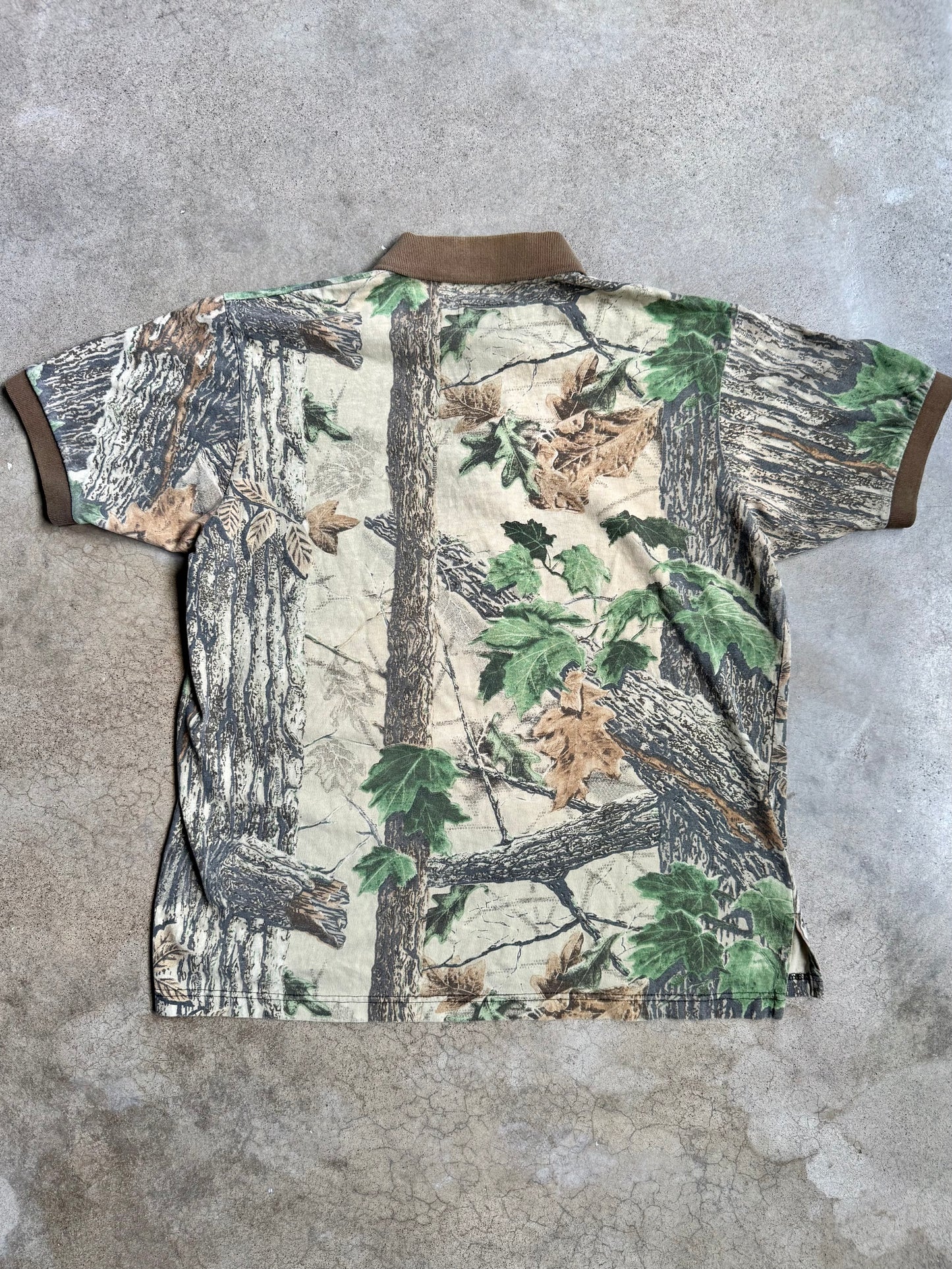 Vintage 1990s Duxback Realtree Camo Polo Shirt | Large