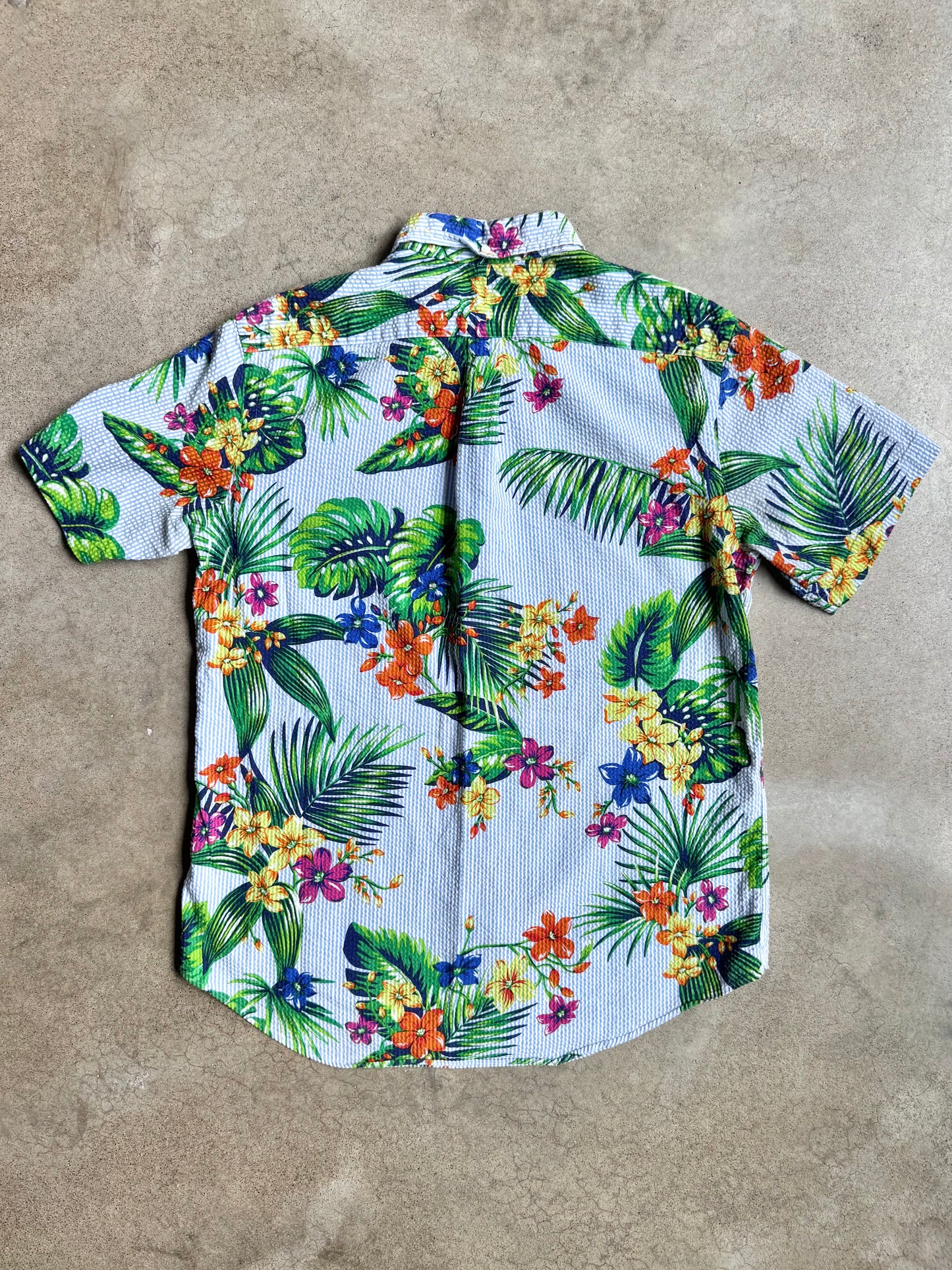 Polo Ralph Lauren Seersucker Hawaiian Floral Shirt | Large