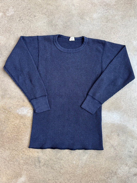 Vintage 1980s J.E. Morgan’s Long Johns Navy Waffle Knit Thermal | Medium