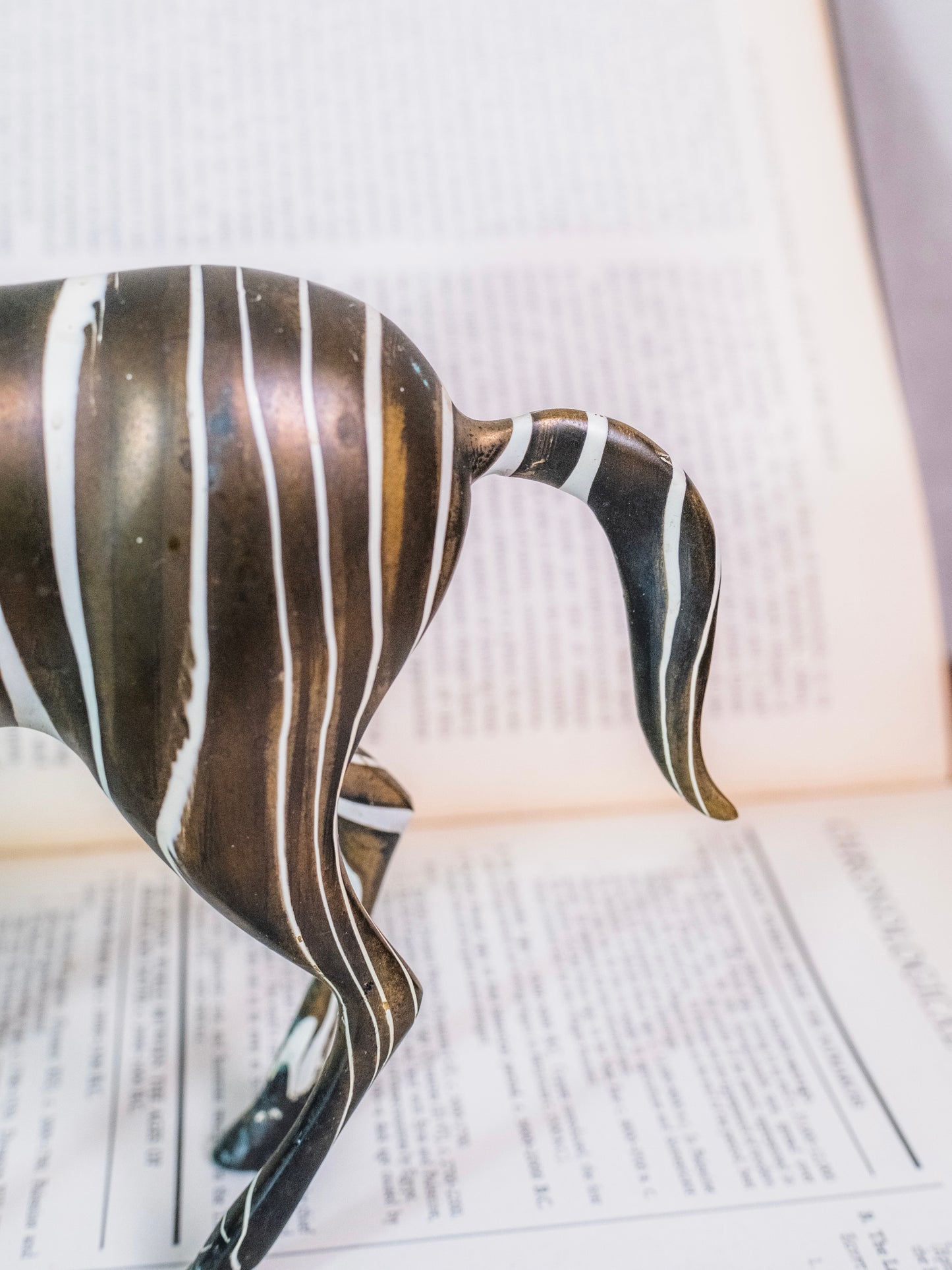 Vintage Bronze Modernist Zebra Figurine