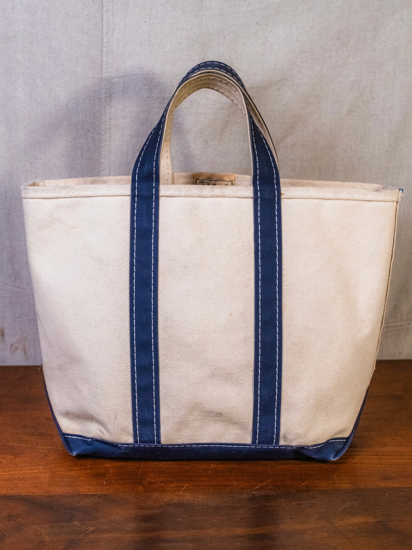 Vintage 1970’s/80’s L.L. Bean Navy Trim Canvas Boat & Tote Bag