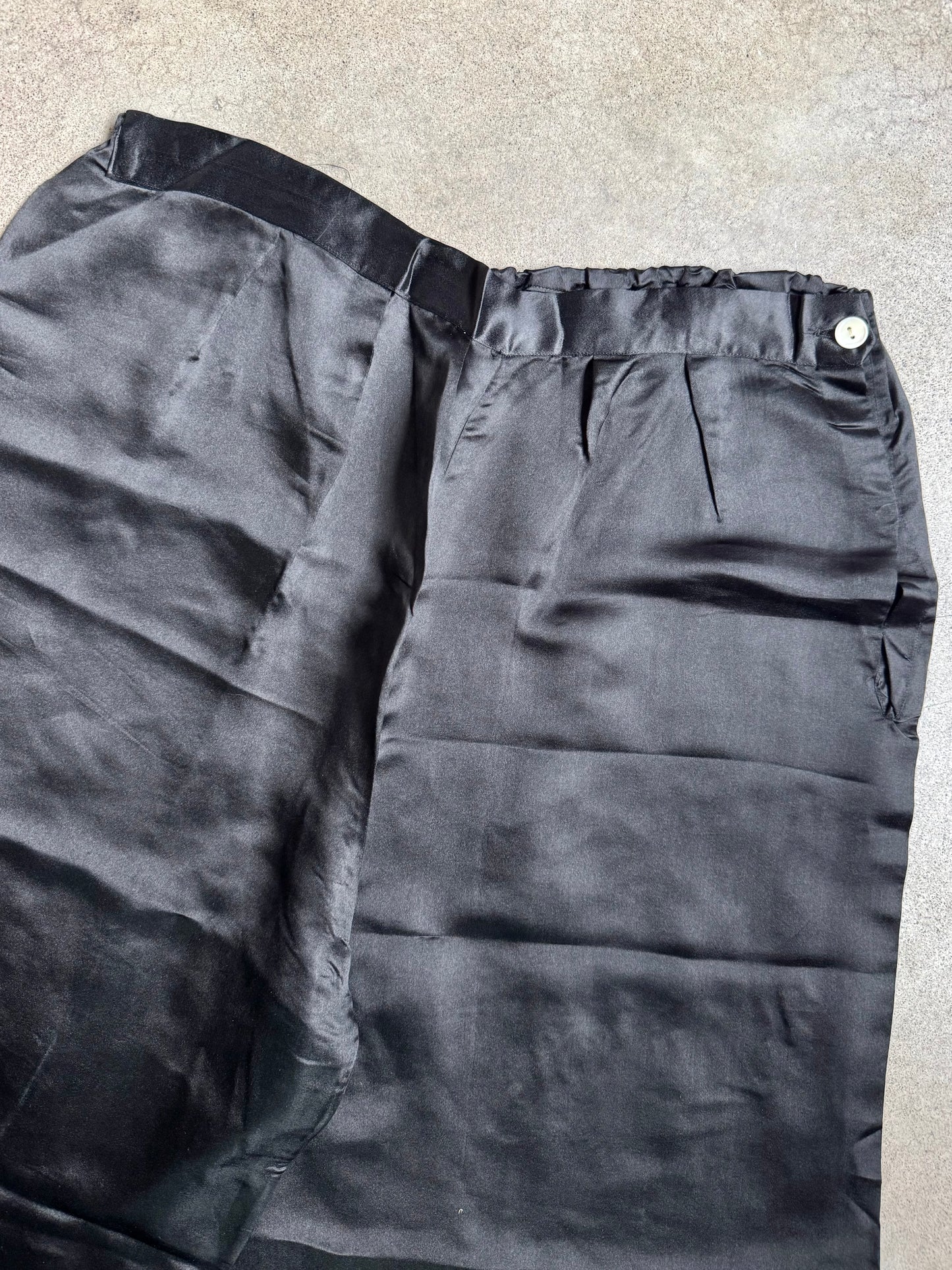 Vintage 1950s Chinese Tang Jade Green & Black Silk Two-Piece Outfit | Medium