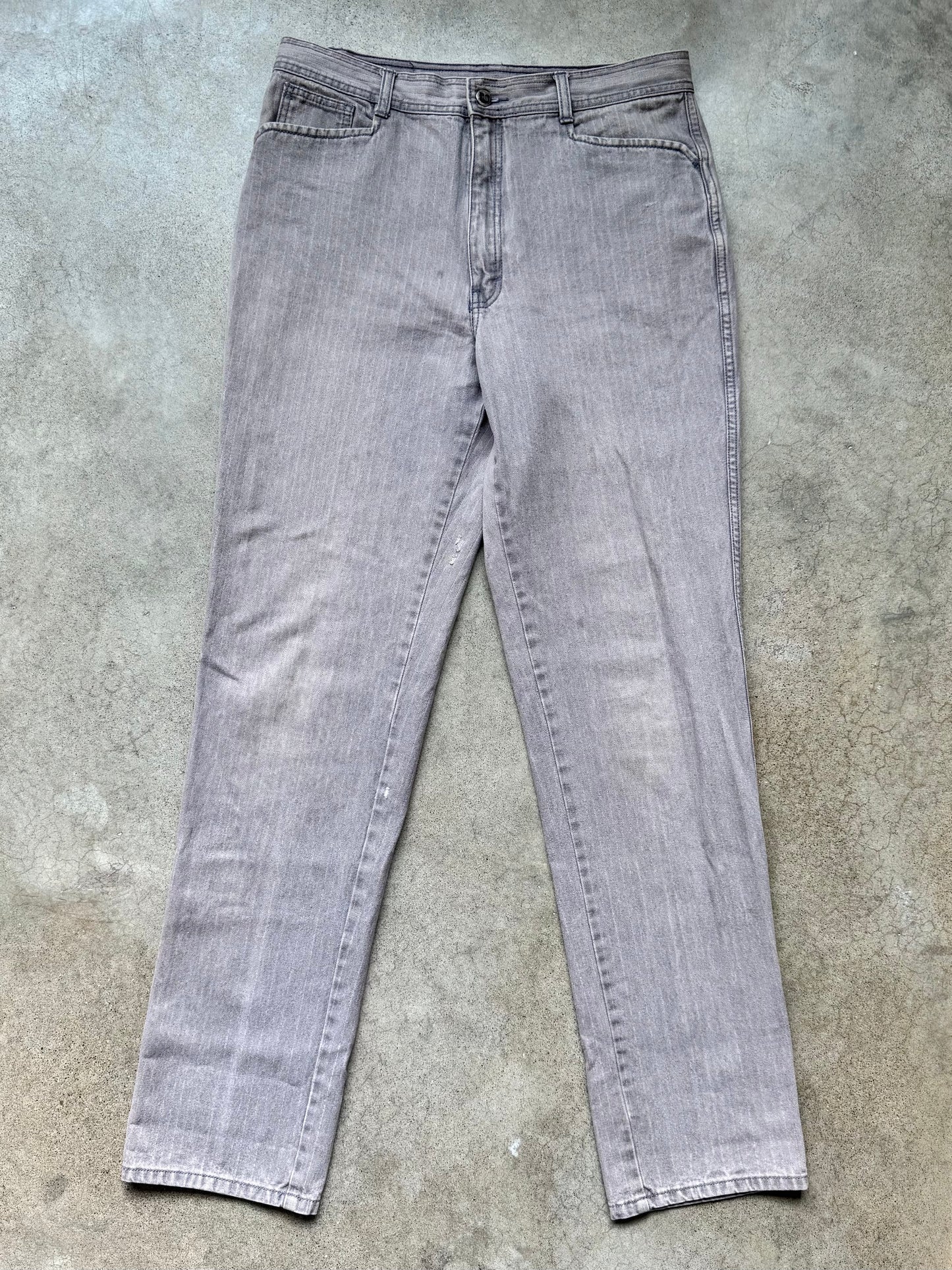 Vintage Unionbay Faded Grey Stripe Straight Leg Jeans | Waist 34”