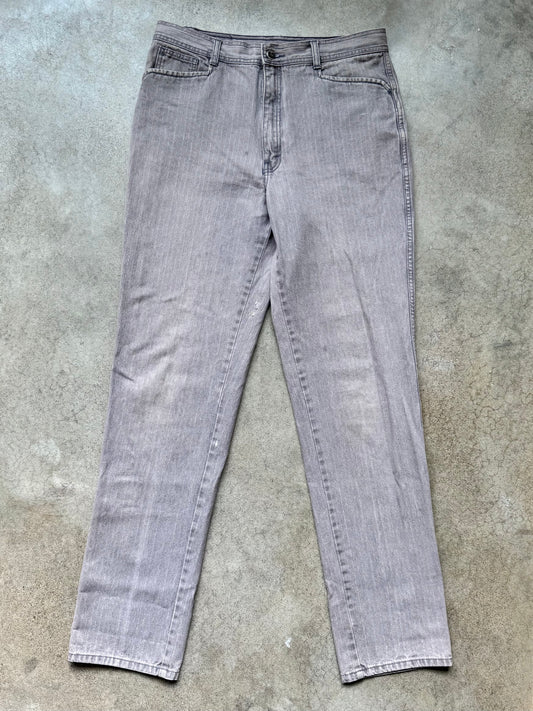 Vintage Unionbay Faded Grey Stripe Straight Leg Jeans | Waist 34”