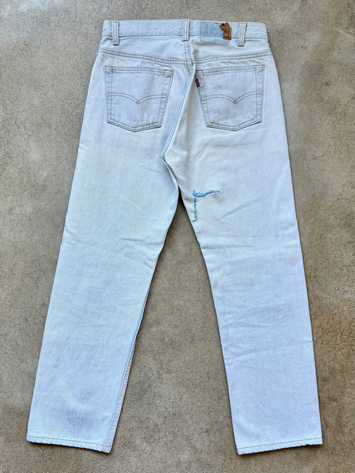 Vintage 1980s/90s Levi’s 501 Bleached Light Wash Straight Leg Jeans | 30x30