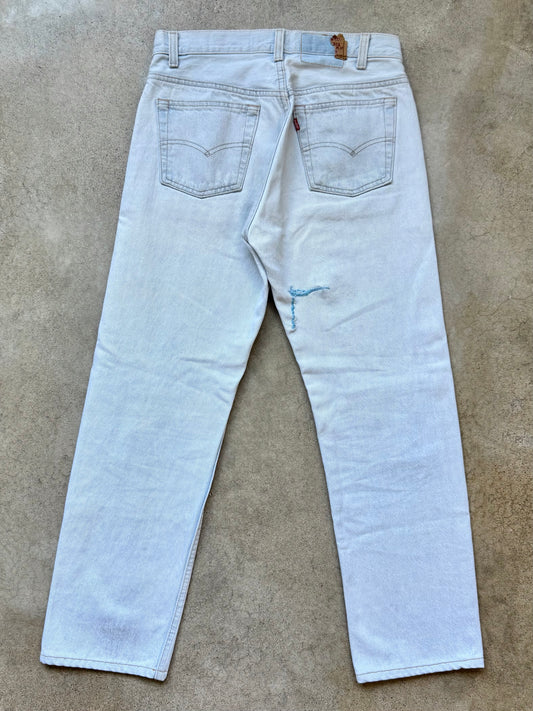 Vintage 1980s/90s Levi’s 501 Bleached Light Wash Straight Leg Jeans | 30x30