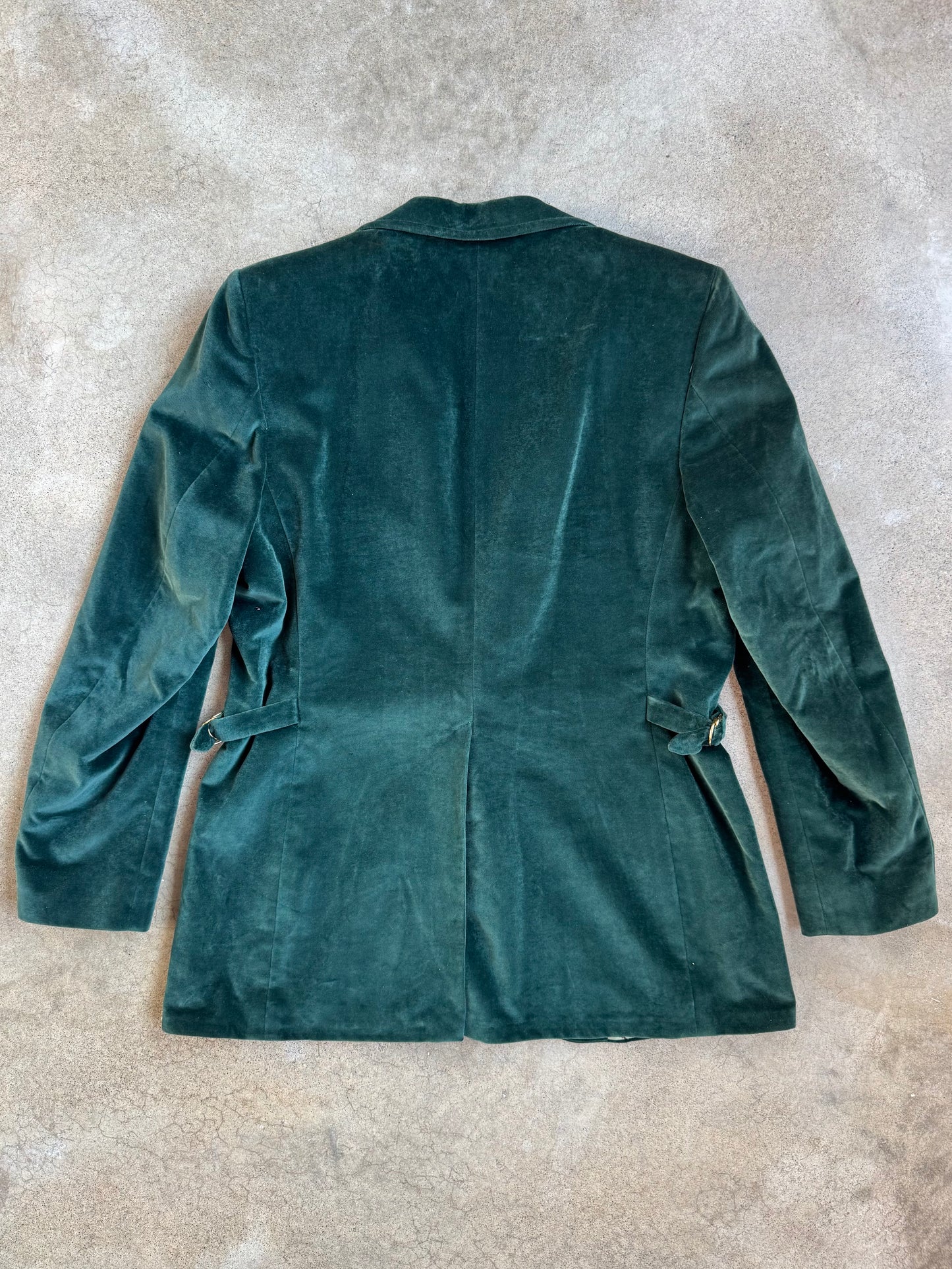 Vintage 1970s Ratner Green Velvet Two-Piece Suit | L/XL