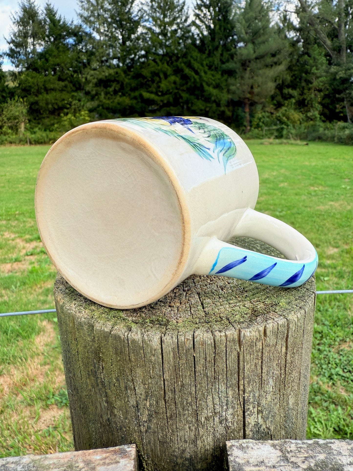 Vintage 1970s Ceramic Hand-Painted Rooster Mug
