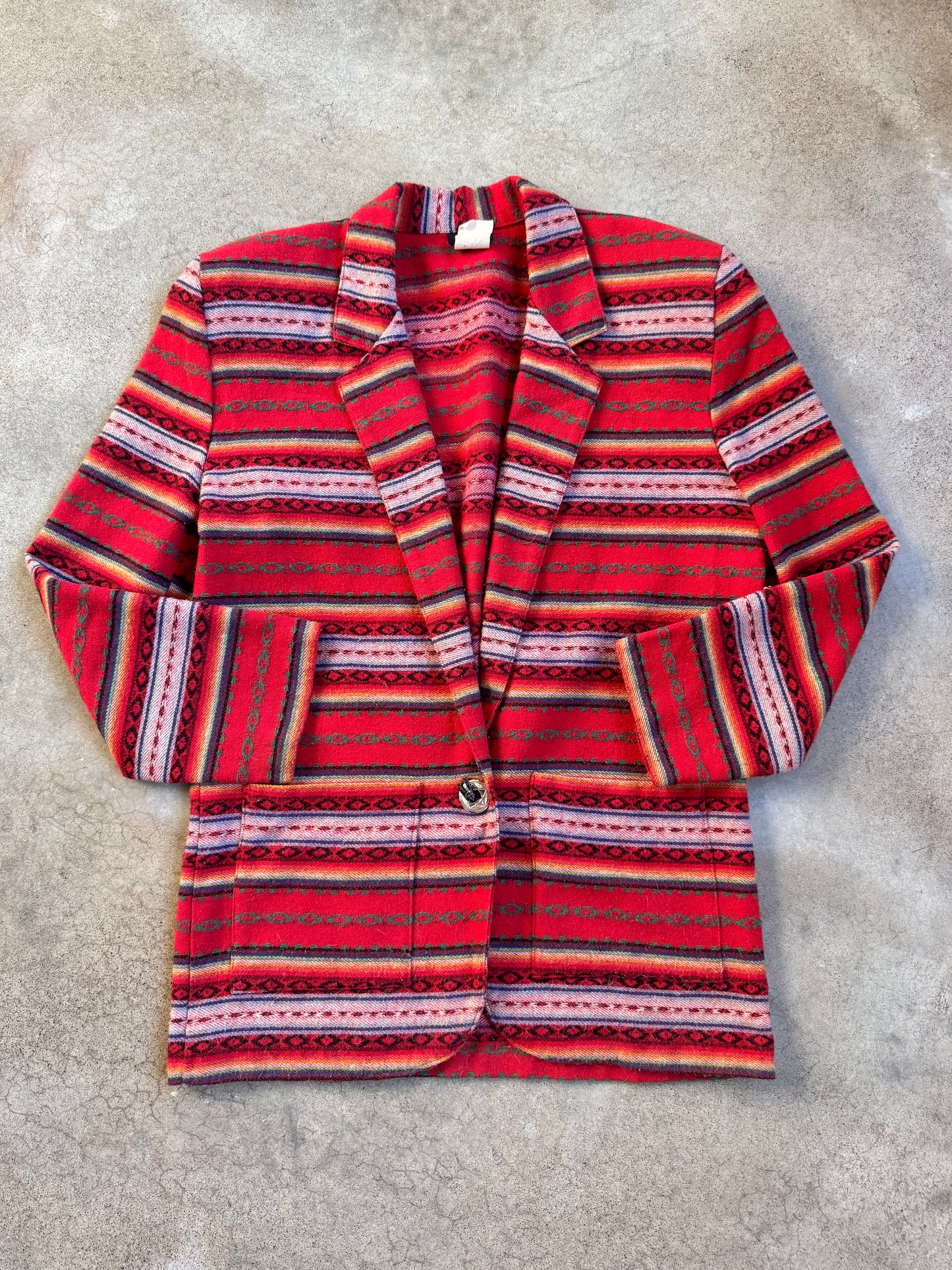 Vintage 1980s Leger Southwestern Wool-Blend Blazer | Medium