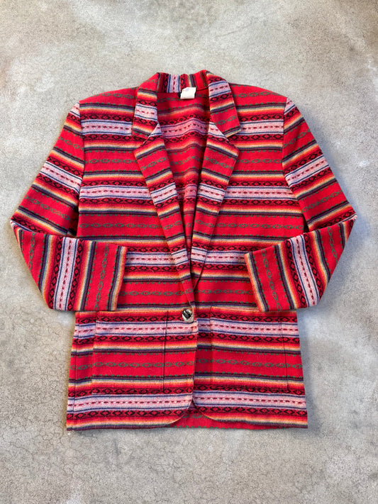 Vintage 1980s Leger Southwestern Wool-Blend Blazer | Medium