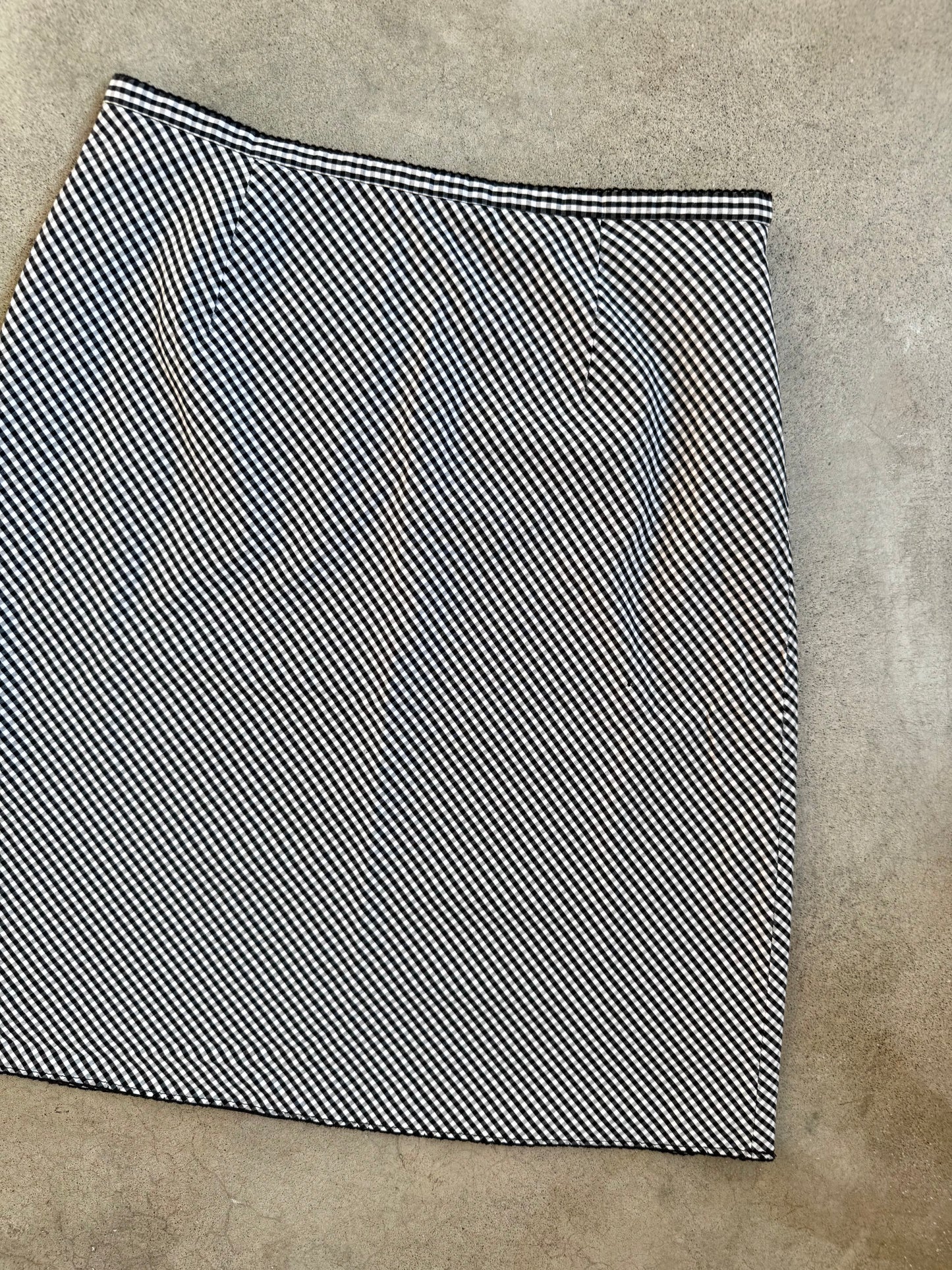 Vintage Liz Claiborne Black & White Plaid A-Line Skirt | Small