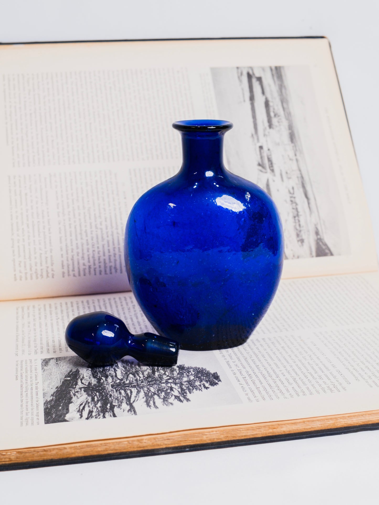 Antique 19th Century Cobalt Blue Glass Decanter w/ Stopper