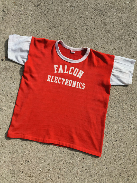 Vintage 1960s Falcon Electronics Colorblock Jersey Tee