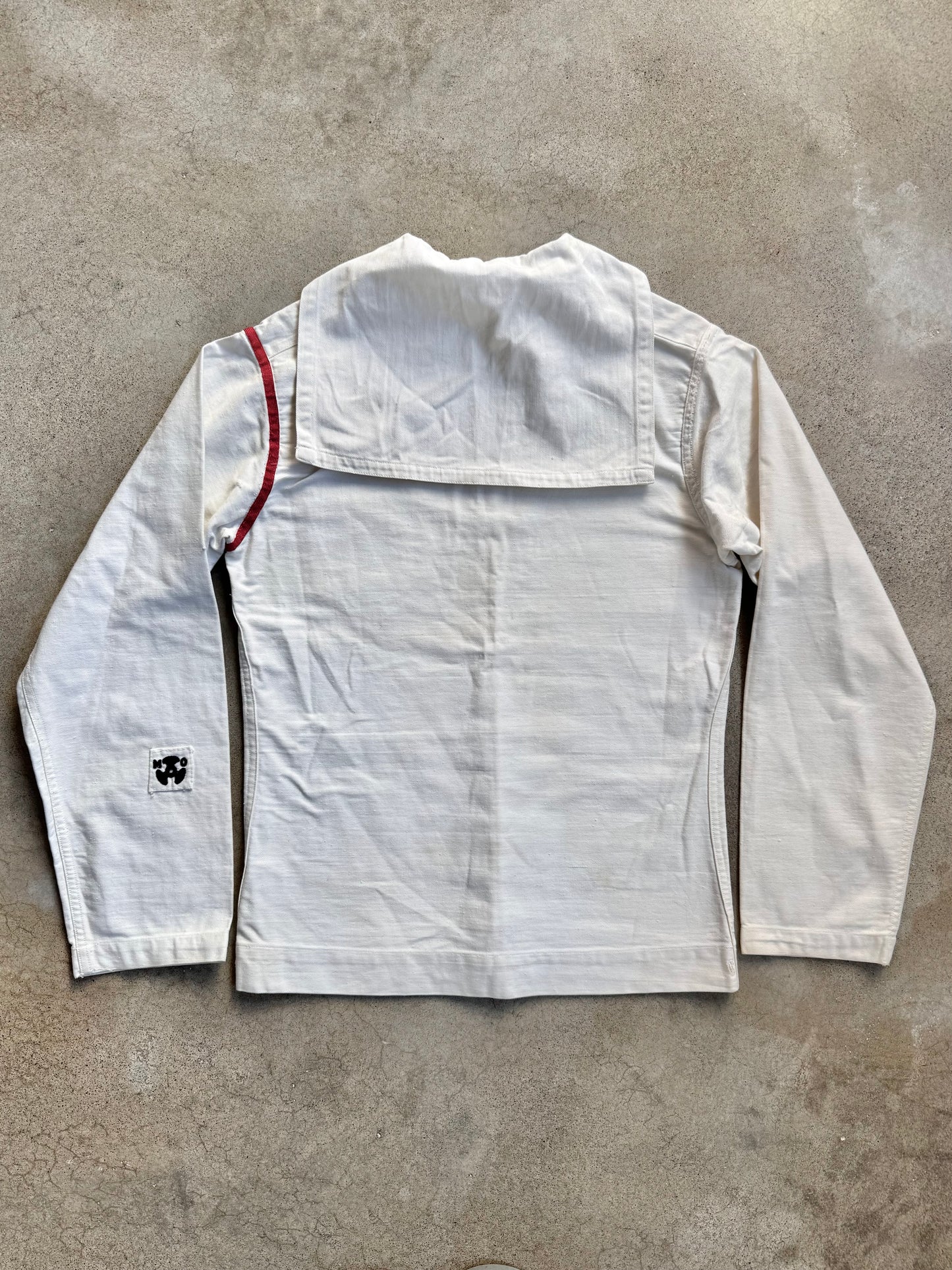 Vintage 1950s U.S. Navy White Sailor Uniform Shirt | XS