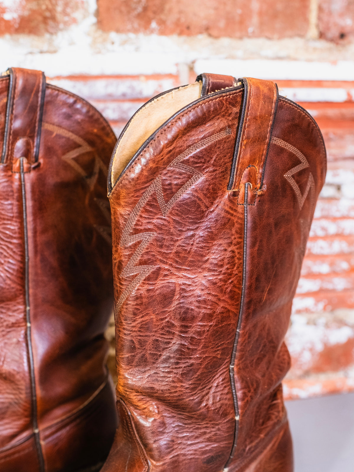 Vintage 1970s Wrangler Brown Leather Cowboy Boots | Men’s 9