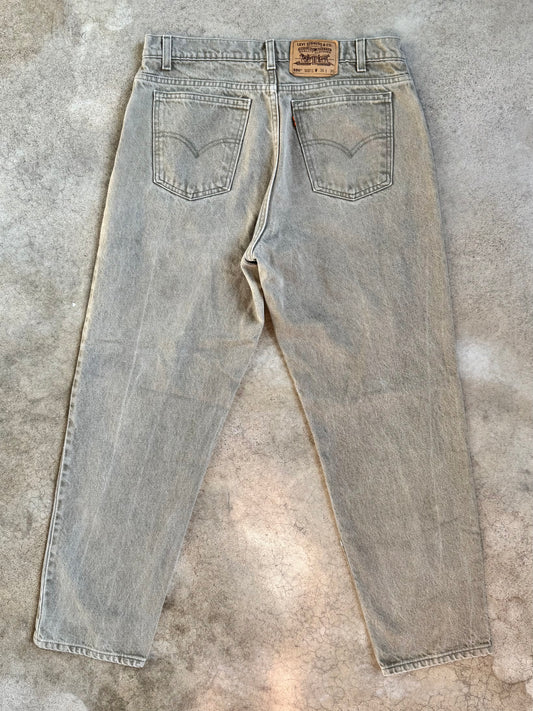 Vintage 1990s Levi’s Orange Tab 550 Relaxed Fit Muted Green Jeans | 36x30