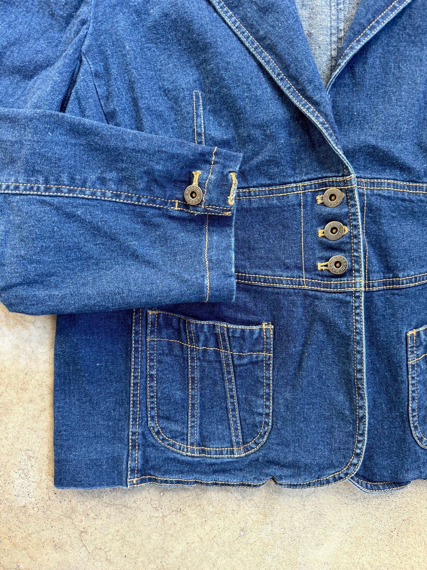 Vintage 1990s Massini Denim Corset-Style Blazer | XL