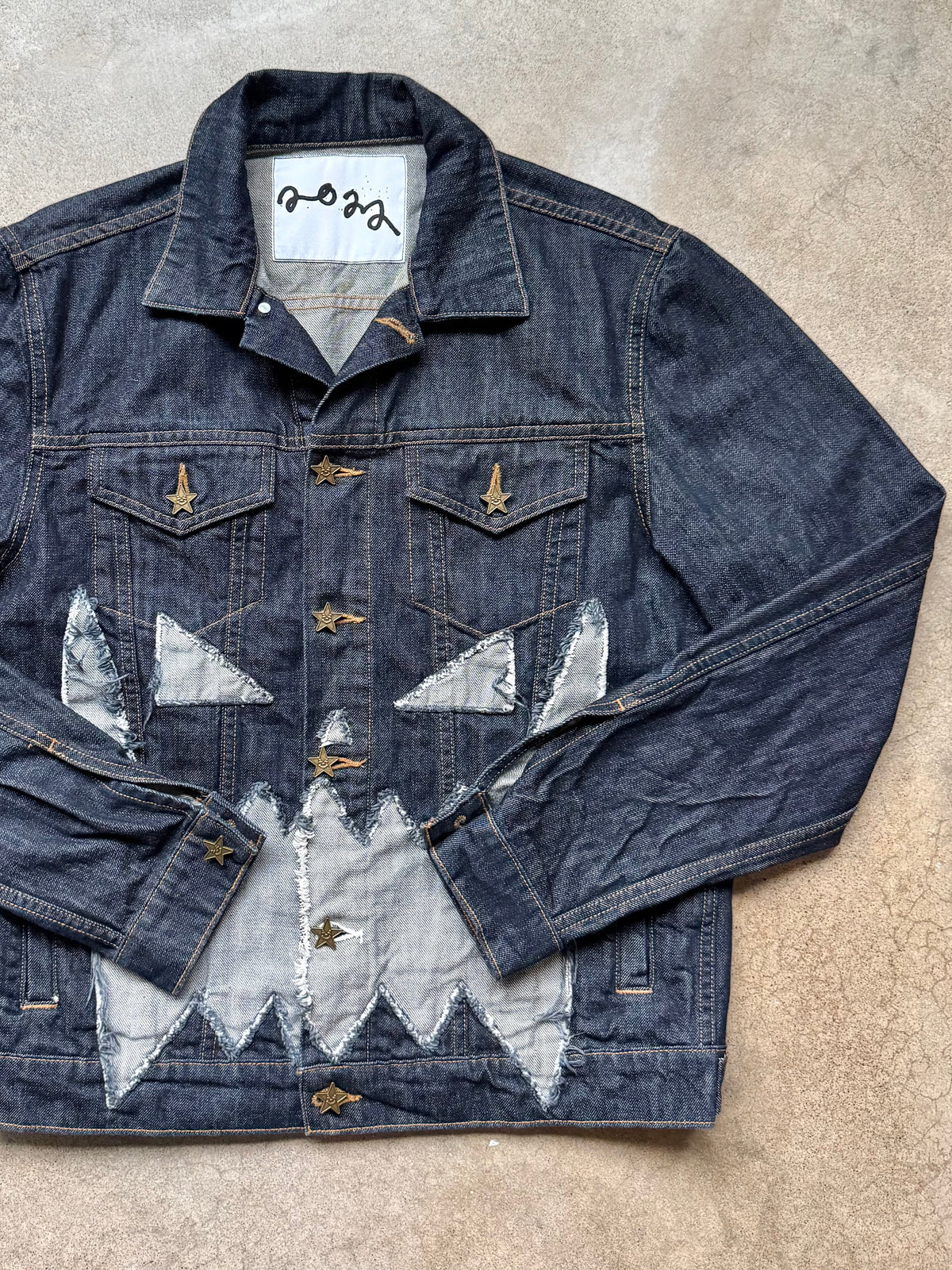 Asspizza Pumpkin Face Indigo Denim Jacket | Medium