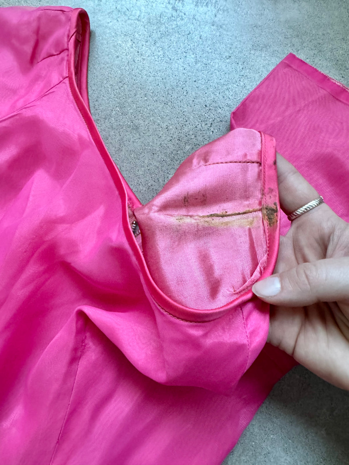Vintage 1950s Pink Bow Accent Fit & Flare Party Dress | XS