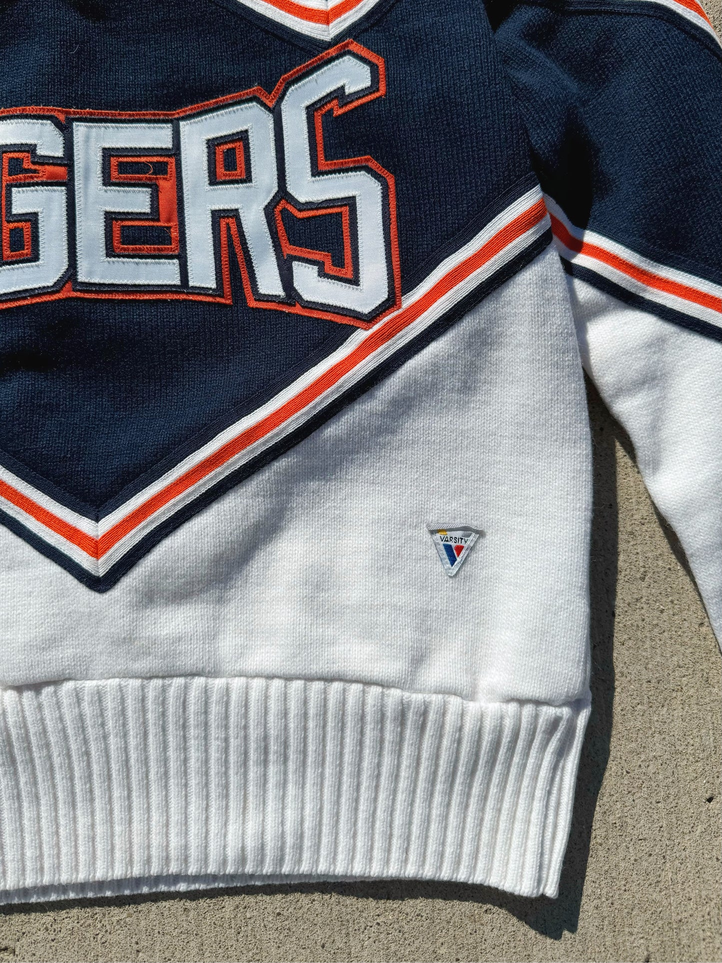 Vintage 1980s/90s Varsity Tigers Cheer Sweater | Medium